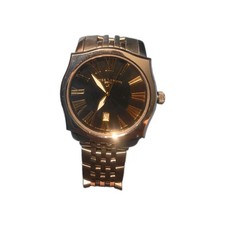 New vintage Swiss Legend Unisex black gold tone face stainless Sapphire Crystal. picture