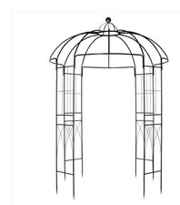 207*207*270cm Courtyard Wrought Iron Gazebo Iron Arch Black picture