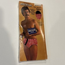 New Vintage RARE Continental Bravos Scene II Men's 100% Nylon Fly Front Brief picture