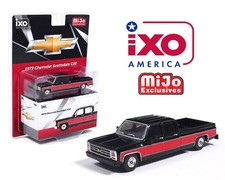 IXO Model 1979 Chevrolet Scottsdale C20 Crew Cab Black with Red 1015 1/64 picture