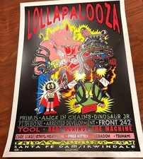 Near MINT & SIGNED Lalapalooza  Alice In Chains, 1993 Original Poster Artist TAZ picture