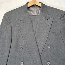 Vintage Nino Cerruti Mens Green Double Breasted Cuffed Pleated Sz 44 Pants 32x31 picture