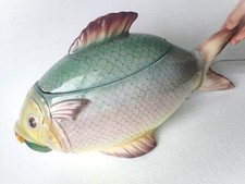 Vintage MCM Fish Tureen 2 PC Italy 22