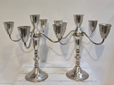 Vintage Duchin Creation Weighted Sterling 5 Light Convertible Candelabras Pair picture