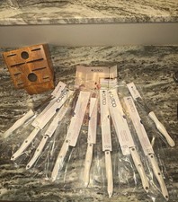 Cutco Homemaker +9 9-Piece Knife Set White Handles w/ Wood Block Stand picture