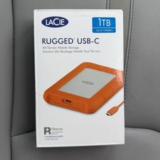 LaCie Rugged Mini 1TB Rugged USB-C External HDD Drive Orange/Silver picture
