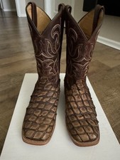 Cody James Men’s Pirarucu  Exotic Boots Square Toe Pull-On Embroidered 7.5D picture