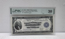 1918 $1 FRBN Philadelphia - Fr# 717 Elliot/Burke/Norris - PMG VF30 - Blue Seal picture