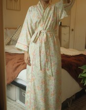 Christian Dior Neiman Marcus Vintage UNION Robe Womens sz M Green Floral Long picture