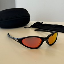 Vintage Oakley Minute Sunglasses Black Ruby 24k Lenses Y2K Eye Jacket Style picture