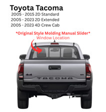 Fits 2005-2023 Toyota Tacoma Back Window Rear Slider Glass Original Style Look picture