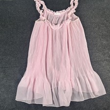 Vintage Victoria's Secret 2006 Sheer Pink Pleated Babydoll Slip picture
