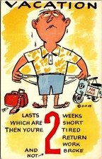 1959 Humorous Comic Vacation Postcard Dexter Press Broke Man Cartoon picture