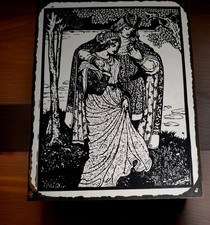 Rustic Knight Medieval Metal Wall Sign 12x15 Vintage Metal Art Maiden Embrace... picture
