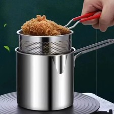 Stainless Steel Deep Fryer With Frying Basket Multifunctional Small Pot Kitchen picture