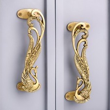Indian Shelf Brass Peacock Door Handle Pair Vintage for Main Door picture