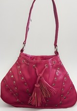 RARE 2004 Britney Spears Pink Purse Hobo Bag Fragrance Promo Silver Stud Tassel  picture