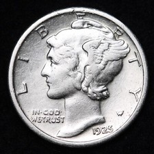 1925 Mercury Silver Dime Nice AU  picture