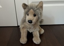 DOUGLAS TYSON TAN GREY WOLF PLUSH 🐾 1836 RETIRED VINTAGE TOY  picture