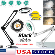 10X Magnifying Glass Desk Light Magnifier LED Lamp Reading Lamp With Base+Clamp picture