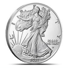 2021 W American Silver Eagle Type 2 Coin 0.999 Silver Round- 1 oz picture