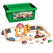 BRIO World Cargo Railway Deluxe Set 33097 Wooden Train Track 54 Pieces Complete picture