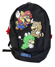 RARE 2010 Nintendo Super Mario Bros 3 Bioworld Backpack Tanooki Frog Suit Black picture