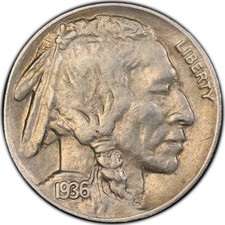 1936 P Buffalo Nickel 5C XF picture