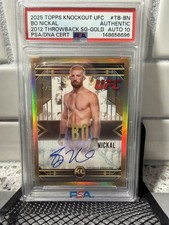 2025 Topps UFC Knockout 2012 Throwback Signatures Bo Nickal #TB-BN Gold /8 Pop 1 picture