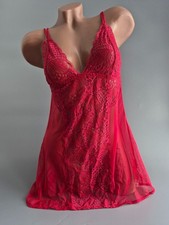 La Perla Studio Red Lace Chemise Babydoll Slip Dress Size M Lingerie picture