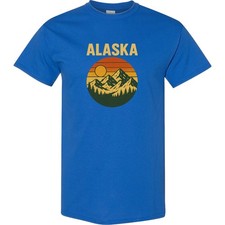 Inktastic Alaska Mountains T-Shirt Adventure Hiking Camping Mens Clothing Tees picture