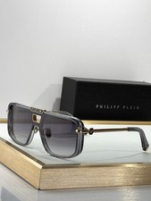 Philipp Plein SPP008M 135 口 0-145 Unisex Sunglasses Transparent Grey Frame New picture