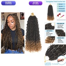 24 Inch 9 Packs Senegalese Twist Crochet Braiding Hair Pre-Looped Curly Ends picture