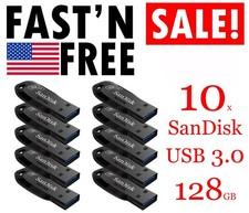 LOT 10x SanDisk Ultra Shift USB 3.0 Flash Drive 128GB - SDCZ410-128G-046G picture