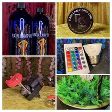 Complete Vintage Rain Lamp Restoration Kit Pump Oil Drip Line Ferns E26 LED Bulb picture