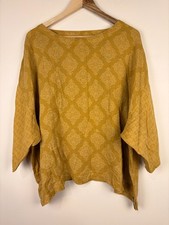J. Jill PureJill Top Large Relaxed Yellow Cotton Boxy Lagenlook Gauzy Coastal picture