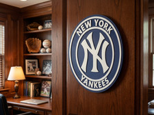 New York Yankees 3D Wall Sign MLB Baseball Decor Yankees Fan Gift Man Cave picture