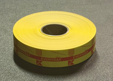 One Roll KMART Store YELLOW Everyday PRICE GUN STICKERS Vintage Unused picture
