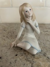 Vintage Cybis Porcelain Thumbelina Sitting Girl Bisque Finish Retired Signed picture