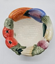 Fitz and Floyd 1992 Vegetable Garden 3D Relief Ceramic Bowl Vintage 5.5in picture