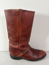 Vtg Frye Oxblood Red Leather Western Riding Harness Boot 2420 Mens 10 D USA Made picture