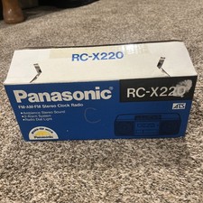 NEW IN BOX Vintage Panasonic Stereo AM/FM Clock Radio RC-X220 Black Nostalgia picture