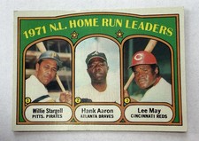 1972 Topps - League Leaders Hank Aaron, Willie Stargell, Lee May #89 picture