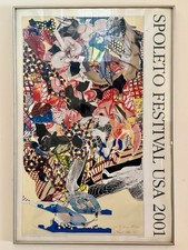 Spoleto 2001 Arts Festival Signed by Frank Stella Autographed Framed Poster picture