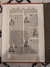 1496 Nuremberg Chronicle Leaf – Rare Augsburg Edition by Johann Schönsperger  picture