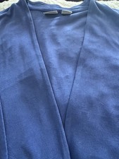 Chicos Travelers Size 3 (XL) Blue Slinky Knit Long Sleeve Cardigan picture