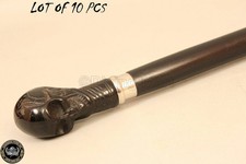 Antique Bone Skull Handle Walking Stick Vintage Walking Sticks Lot Of 10 Piece picture