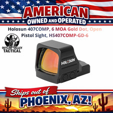 Holosun 407 COMP, 6 MOA Gold Dot, Open Pistol Sight, HS407COMP-GD-6 picture