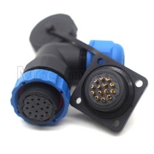 SD20 14 pin 5A Panel Mount Waterproof Elbow Plug,Electrical Wire Cable Connector picture