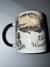 Alice in Wonderland Disappearing Cheshire Cat Ceramic Mug Disney White Rabbit picture
